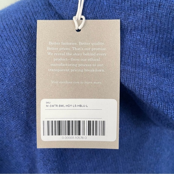 Everlane Men’s Blue hooded Wool sweater in Large NWT - Picture 6 of 8